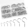 Eupneicu Screw Hooks [Pack of 150], 7 Sizes Screw-In Hooks,