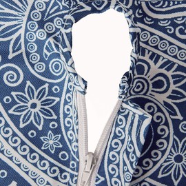 DII Outdoor Tabletop Collection, Stain Resistant & Waterproof,60x120 w/Zipper, Blue Paisley