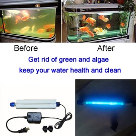 5W UVC Aquarium Green Clean Light Algae Clear Fish Tank Water Clean Lamp Submersible for Swim Pools Pond Fish Tank Filter Pump
