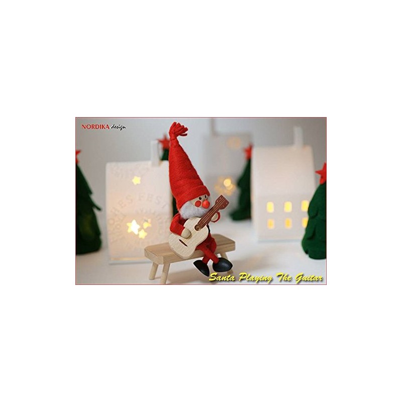 [Nordika Nisse norudyika nisse] christmas wooden doll (Guitar with Santa/nrd120068)