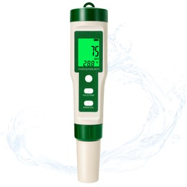 5-In-1 PH Messgerät, Digital Wasserqualität Tester, Messung pH, TDS, EC, Temperatur, Präzision ±0.1, Wasser pH Messgerät für Pool, Trinkwasser, Aquarium, Hydroponik, Gartenarbeit, Schwimmbäder