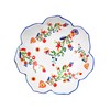Portuguese Pottery Alcobaça Ceramic Salad Serving Bowl Floral