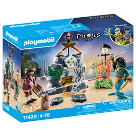 PLAYMOBIL Pirates 71420 Treasure Hunt, Looking for the Crystal Skull, Exciting Underwater World with Pirate and Moray Eel Man, Toy for Children from 4 Years