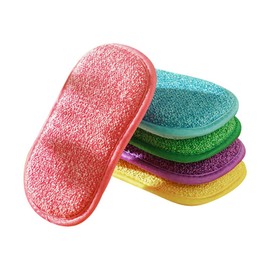 FSSTUD 5 Pcs Large Microfiber Scouring Pads Durable Scrub Scouring Sponges Kitchen Cleaning Sponges Big Non Scratch Scouring Pads Reusable Dish Scrubber Sponges Heavy Duty Scouring Scrub Pads