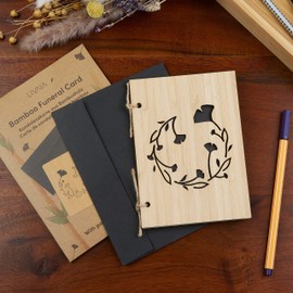 LIVAIA Sympathy Card with Envelope 11 x 15 cm: Bamboo Sympathy Cards with Envelope Elegant and Insert Paper - Sympathy Cards Thank You - Sympathy Cards with Envelope