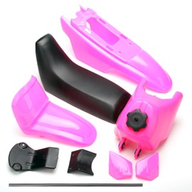SUNQIAO PW50 Plastic Kit, Fender Body Seat Gas Tank for Yamaha PW50 PY50 PeeWee 50 Kid Bikes (Pink)