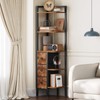 YATINEY Corner Shelf Stand, 5-Tier Corner Bookshelf with 3 Drawers,