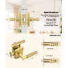 2 Pack Gold Door Handle, Knurled Passage Door Handles for