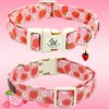 Elegant little tail Dog Collar, Strawberry Pattern Pet Collar Pink