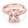 Gem Stone King 18K Rose Gold Plated Silver Peach Simulated