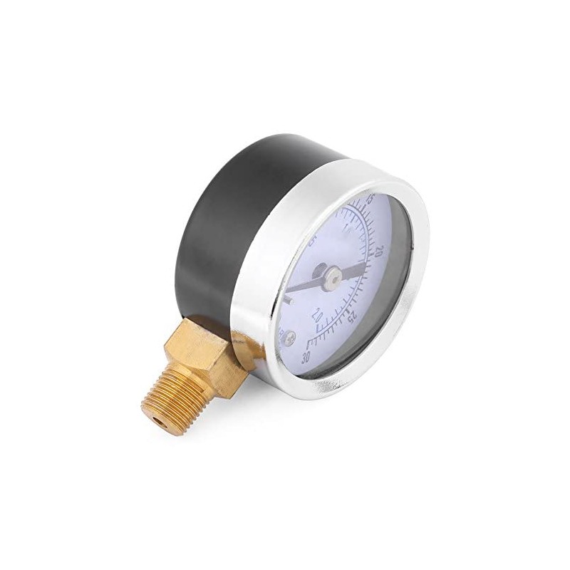Walfront Pressure Gauge 0-30psi/2bar, 1/8" BSPT, Dual Scale, Compact, Metal
