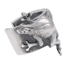 Shinjuku Gin no Kura Frog Silver Ear Cuff, 1 P, For One Ear, 925 Silver, Ear Cuff, Ear Clip, Non-Hole Piercing, Men's, Silver Sterling Silver, No Gemstone