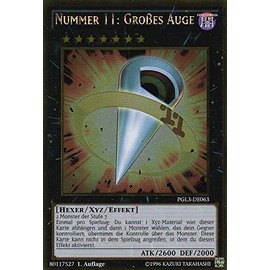 TCG Yugioh PGL3-DE063 - Number 11: Big Eye - Gold Rare - DE - in Set with Ultrapro Toploader