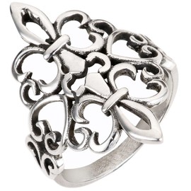 CloseoutWarehouse 925 Sterling Silver Noble Fleur De Lis Ring Size 12