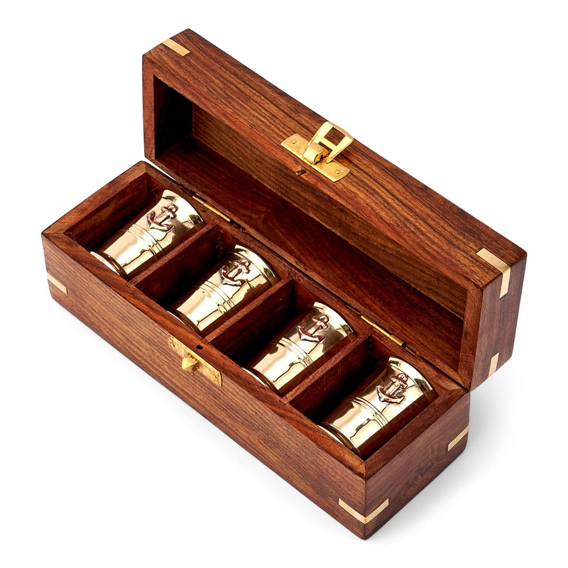 NKlaus Maritime 11709 Set of 4 Shot Cups Made of