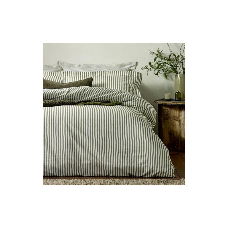 Yard Hebden Mélange Stripe Pillowcases – 100% Cotton Breathable Oxford