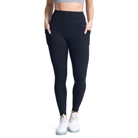 Aoxjox Trinity High Waisted Yoga Pants with Pockets for Women Tummy Control Buttery Soft Compression Workout Leggings 26" (Black, XX-Large)