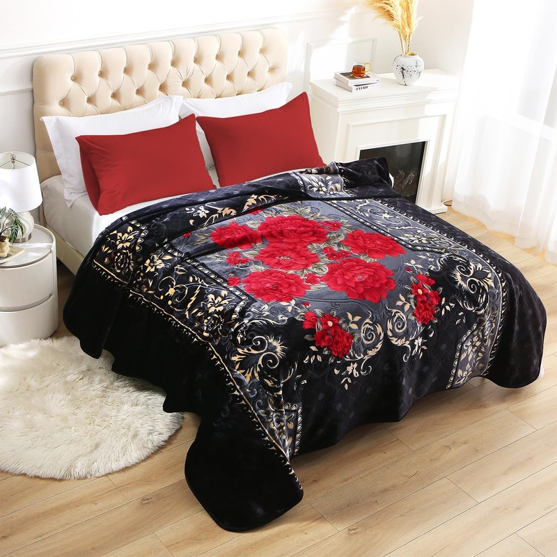 MERRY HOME Korean Fleece Blanket King Size, 87" x 95",