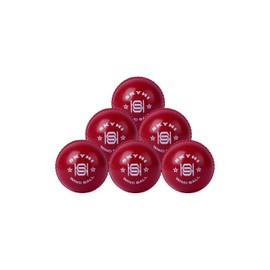 SKYHI Wind Cricket Balls - Soft Practice Training Wind Cricket Balls for Indoor & Outdoor - Soft Practice Training Cricket Ball for Cricket Coaching Bowling Pack of 6 (RED)