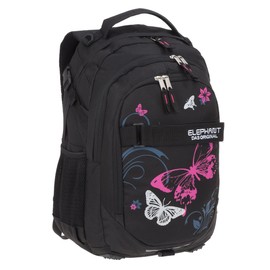 School Backpack Girls 2 T Set Hero Butterfly Backpack School Bag Pencil Case Box 12679 rmb, Butterfly Black Pink, Casual