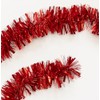 9' Luxury Metallic Tinsel Christmas Garland, Red, Set of 4