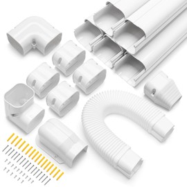 Windspeed Mini Split Line Set Cover 3" 10Ft AC Line Pipe Duct Cover for Outside Units Mini Split Wall , Air Central Conditioner, HAVC and Heat Pumps