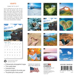 RED EMBER Hearts 2025 Wall Calendar 12 Month | 12" x 24" Open | Thick & Sturdy Paper | Giftable | Calendar 2025