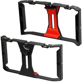 iGadgitz U7219 Handheld Phone Stabilizer, Smartphone Video Rig, Phone Video Stabilizer - Black & Red