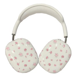QYFZXLV Headphones Cover for AirPods Max (2024/2020)(USB-C/Lightning),Pink Flower Shockproof Protective Earmuffs Case,Anti Scratch Headset Shell for Girls Boys
