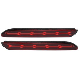 A ABSOPRO Rear Bumper Reflector Fog Brake Driving Tail Light Red LED for Toyota Camry 2006 2007 2008 2009 2010 2011 2012 2013 2014 Plastic Red Lens 1 Pair
