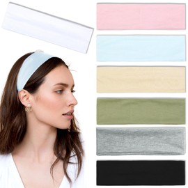 Hebterrka Pack of 7 headbands for women, non-slip women's headbands, elastic hair bands, oak headbands, thick cotton cloth headband