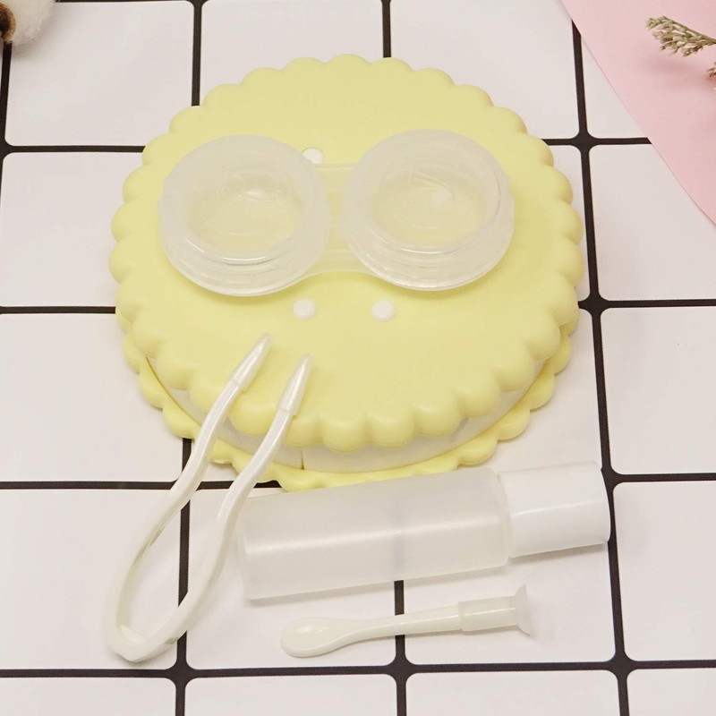 Honbay Cookie Shaped Contact Lens Case Travel Contact Lens Box