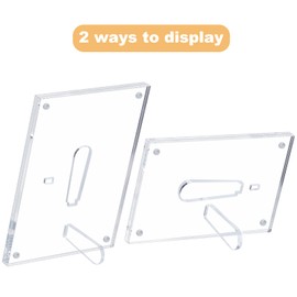 CECOLIC Clear Acrylic Photo Frame 6x8 in (15x20 cm), Magnetic Picture Frames, Frameless Postcard Display Stand for Desktop (1 Pack)