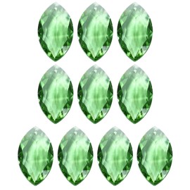 PATIKIL K9 Crystal Pendants Oval Beads, 10 Pack 38mm Chandelier Prisms Parts Hanging Beads DIY Lamp for Arts Crafts Decoration, Light Green