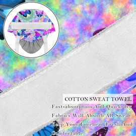 2 Pack Surgical Cap with Button Sweatband, Colorful Butterfly Working Cap Ponytail Holder for Women Long Hair