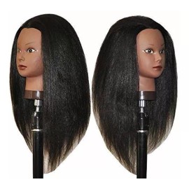 HairZtar Maniqui Cabeza Cabello Natural Marrón # 2 45 Cm Hairztar