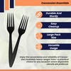 Concession Essentials 7.25" Heavy Weight Plastic Black unwrapped Forks- Pack