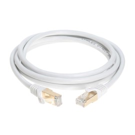 1,8 m - 61 m U/FTP CAT 7 Cable blindado dorado Ethernet RJ45 Cable de conexión de red Ethernet de 10 Gigabit, Blanco, 6' (1.82 m)