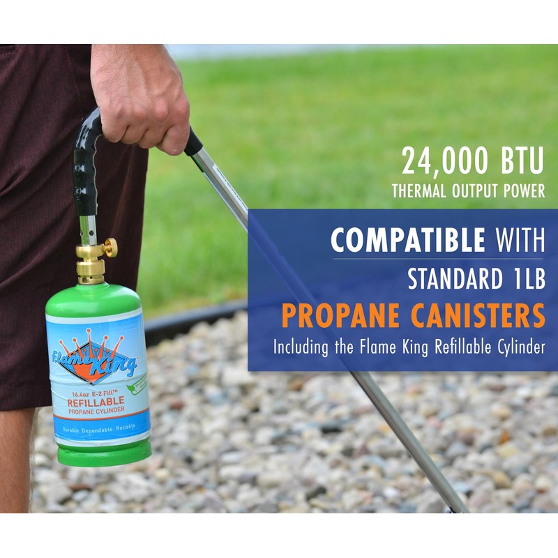Flame King YSNPQ810CGA Propane Torch Weed Burner with Integrated Lighter,