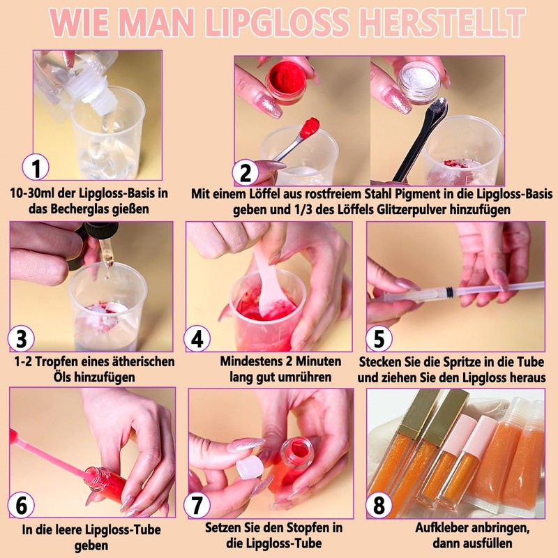 Girls Lip Gloss Set, DIY Lip Gloss