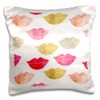 3dRose 16x16 inch Pillow Case - Glam Lips PS Glam