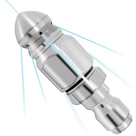 1 Set Stainless Steel Pressure Washer Sewer Jetter Nozzle, 1/4" Quick Connector, High Pressure Drain Jetter Hose Nozzle, Mini Compact Durable Sewer Jet Nozzle, 5000 PSI