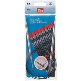 Circular Knitting pins Brass 80 cm 5.50 mm Silver col