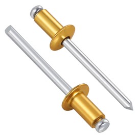 Wensilon (350 Pcs) 1/8"x3/8" Golden Aluminum blind pro Rivets,Golden Aluminum Grip and Steel Mandrel