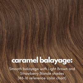 Irresistible Me Real Human Hair Extensions Clip Ins – 100% Human Hair Clip In Extensions for Length & Volume – Invisible Extension – Heat Resistant & Dyeable – Caramel Balayage, 14 Inches