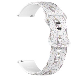 THAZEE Compatible with Ticwatch Pro 3 Ultra GPS/Pro 3 GPS/Pro 4G LTE / E2 / S2, 22mm Replacement Sport Watch Band (Unicorn Rainbow Girls) Silicone Soft Strap Bracelet