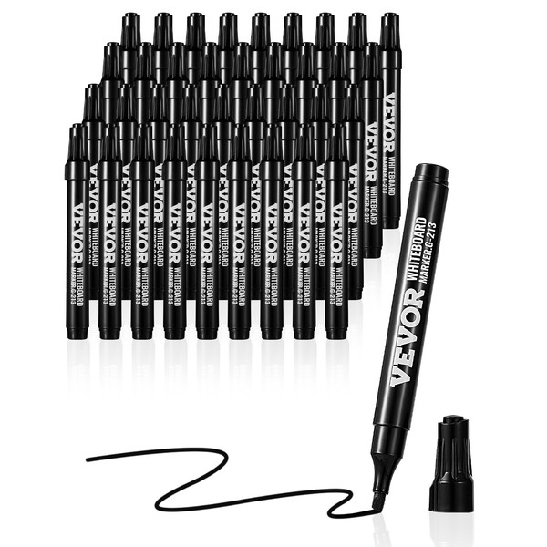 VEVOR Black Dry Erase Markers, 36 Pack Low-Odor Whiteboard Markers