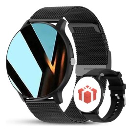 ChiBear Reloj Inteligente Mujeres Hombre Deportivo Llamada Bluetooth Color de la correa Negro