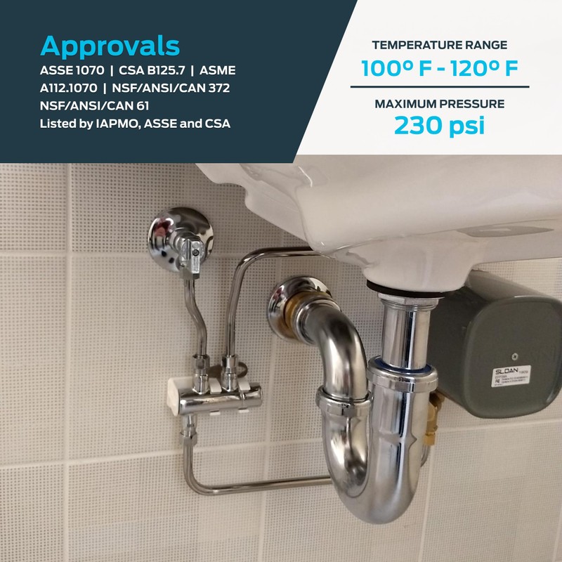 Cash Acme 3/8 Inch HG135 Thermostatic Mixing Valve with Compression