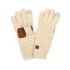 CC Fleece-Lined Touchscreen Gloves - Color: Ivory